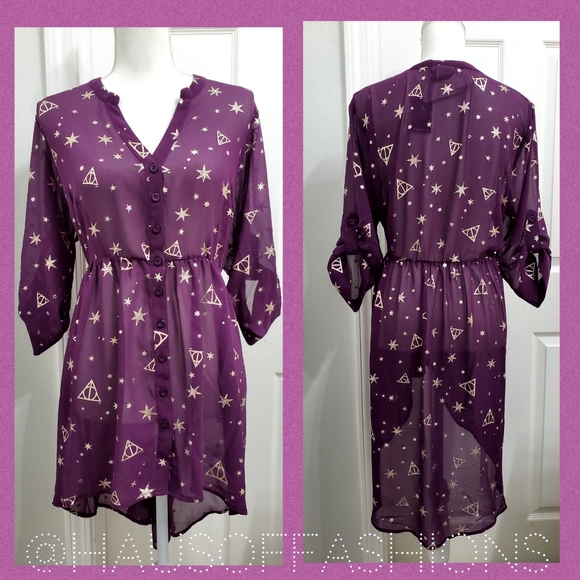 TORRID HARRY POTTER Dealthy Hallows Lexi Chiffon Babydoll! NWT! - Picture 3 of 5